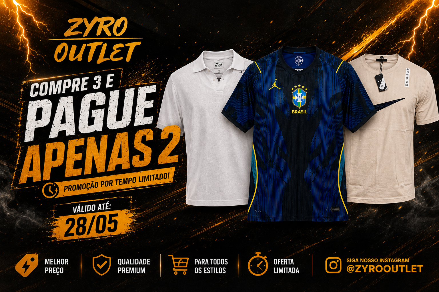 Promoção Zyro Outlet: compre 3 e pague apenas 2